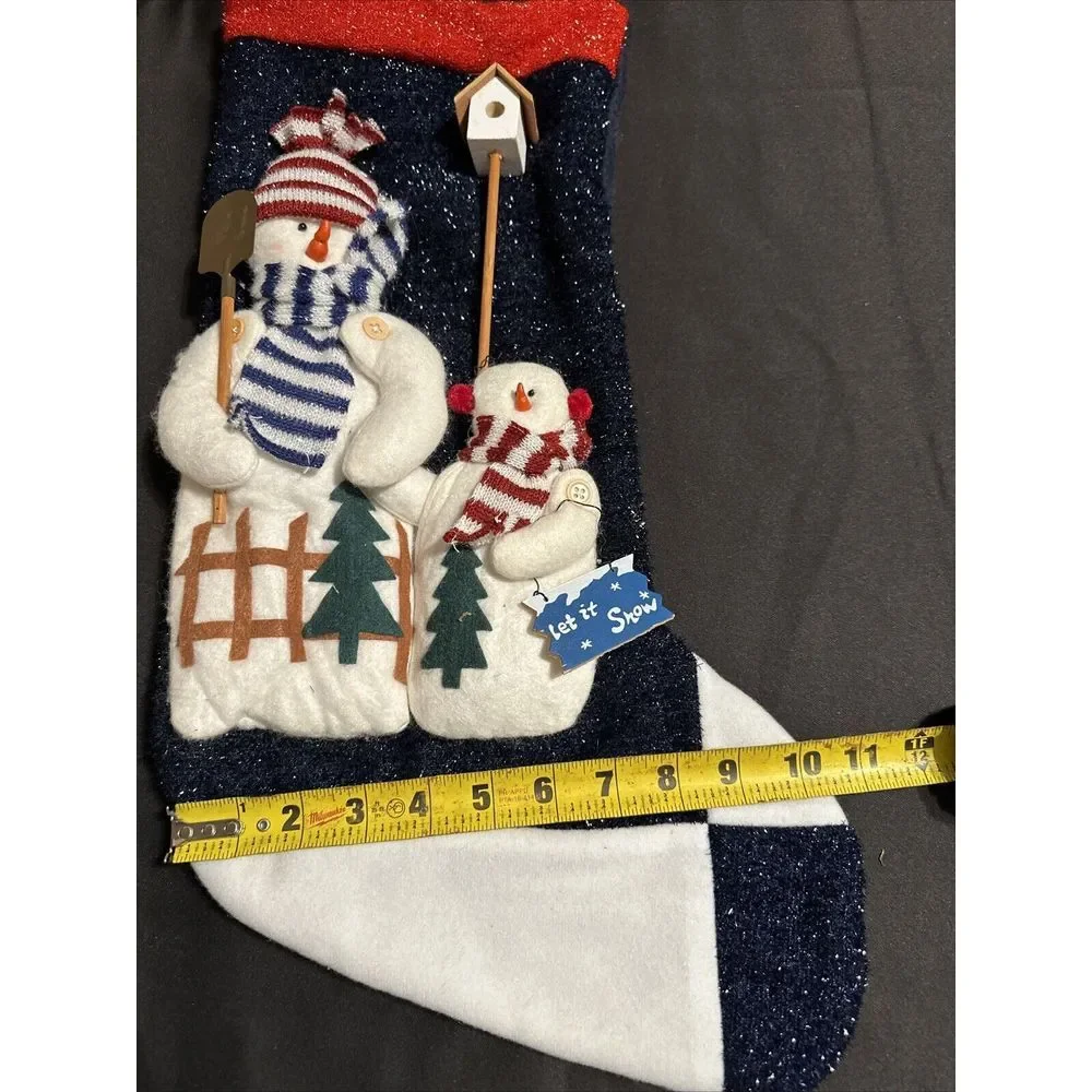 Lot of 4 3D Snowman Sleigh Bird House Christmas Stockings Penguin EUC